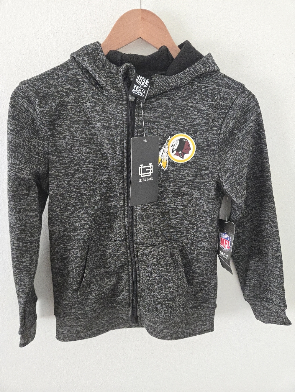 NWT Ultra Game NFL Washington Redskins Womens Medium Hooded Zip Up Sweatshirt